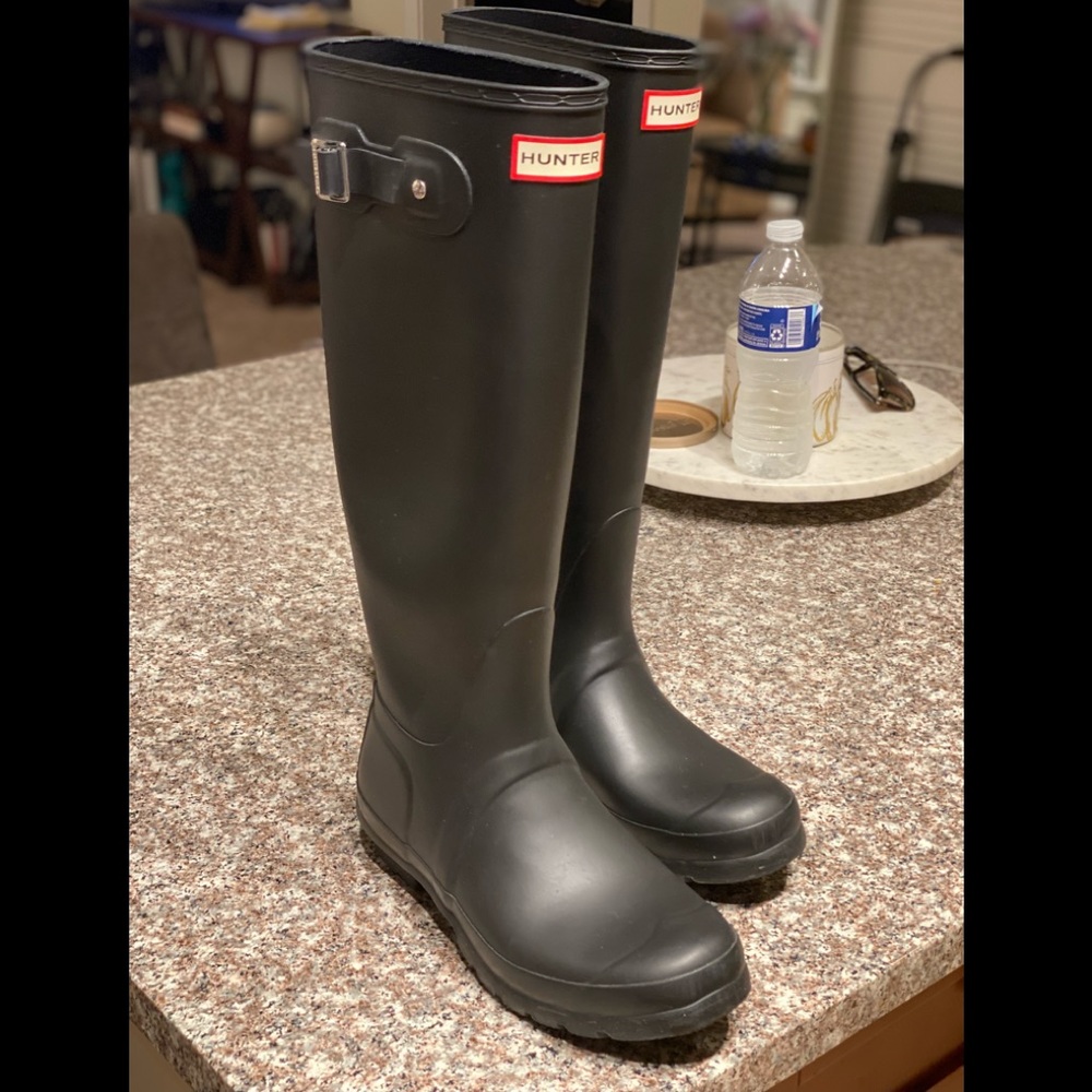 hunter silver rain boots